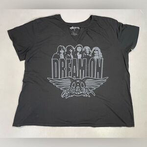 Aerosmith Dream On Graphic T-shirt Women XXL Oversize Gray Short Sleeve